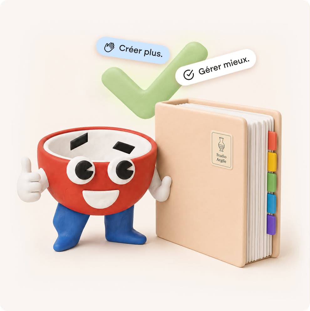 Mascotte Teracera à côté d'un classeur Contact alimentaire avec onglets colorés